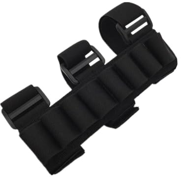 PBTMCD 2 Pezzi - 8 Cartucce Portaoggetti for Braccio, Porta Bossoli, Avambraccio Regolabile O Manicotto Tattico for Caricatore for Calibro 12(Black)