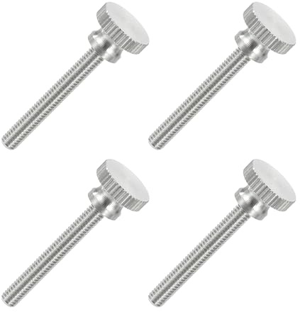sourcing map 4 tornillos M4 x 30 mm de cabeza plana moleteada, acero inoxidable 304 totalmente roscado, tornillos de tornillo de pulgar para iluminación de electrodomésticos, equipos electrónicos