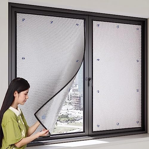 WLCGYD Sonnenschutzfolie Für Fenster Mit Saugnapf, Verdunkelungsplatten/-Folien Für Gartenhaus-Terrassentüren Und Dächer, Reflektierende Isolierrolle Mit Luftpolsterfolie(1mx4m/39.4inx157.5in)