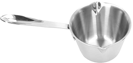 Tomantery Pentola per Sciogliere il Burro, Piccola Pentola Scaldalatte a Riscaldamento Rapido per Cucinare, Acciaio Inossidabile 304 Addensato con 2 Beccucci per Uso Domestico in (200 ml)