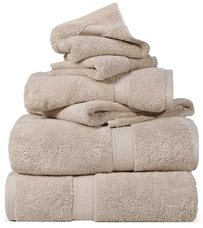 Superior Juego de Toallas de Mano, algodón Egipcio, 900 Gramos, Gris, 6er-Set