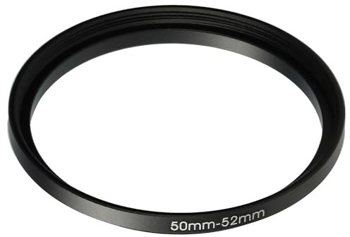 vhbw Anillo Step Up 50mm - 52mm para Objetivo de la cámara - Adaptador de Filtro, Metal Negro