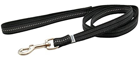 Gummierte Leine mit Handschlaufe - schwarz, 200 cm (2 m)