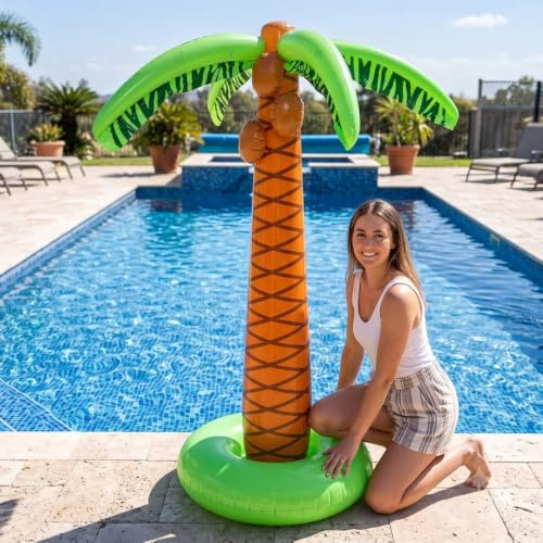 Aufblasbare Palme – Pool-Party-Dekoration, tropische hawaiianische Party-Requisite – steht aufrecht bei 152,4 cm – 1 Stück