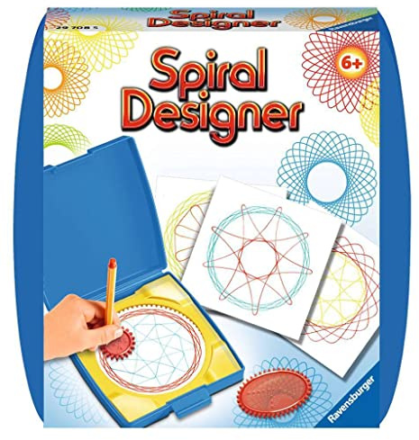 Ravensburger Spiral-Designer Mini 29708, Zeichnen Lernen für Kinder ab 6 Jahren, Kreatives Zeichen-Set mit Mandala-Schablone für farbenfrohe Spiralbilder und Mandalas