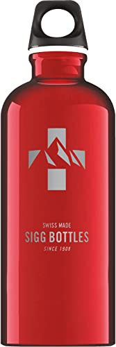 Sigg - Aluminium Water Bottle - Traveller Red Mountain - Climate Neutral Certified - Suitable For Carbonated Beverages - Leakproof - Lightweight - BPA Free - Red Mountain - 0.6 L