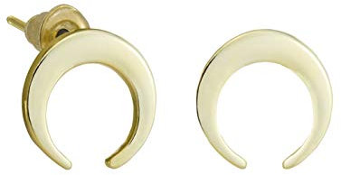 Halbmond Ohrstecker 18k vergoldet simpel klein süß elegant für Fashionista (Gold)