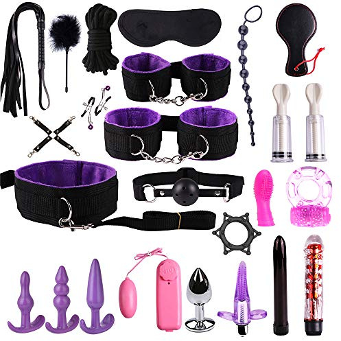 23 Stück SM Bondage Set BDSM Fesselset SM Sexspielzeug Extrem Betten Fesseln Erotik F¨¹r Liebhaber Paare Einsteiger und Erfahr