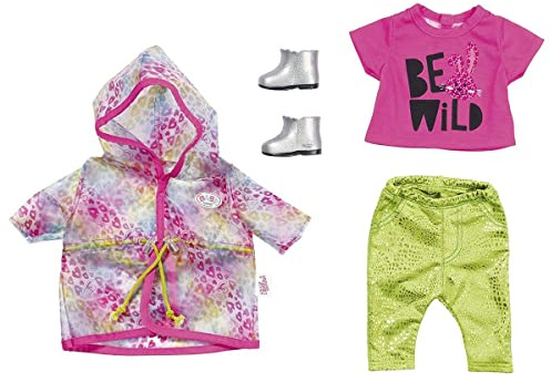 BABY Born 828328 Zapf Creation Puppenkleider - Designerkleidung mit Modeaccessoires - Deluxe Trendy Regenbogen Set