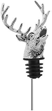 Mousyee, versatore per bottiglie, in lega di zinco, con forte tenacità, stile vintage, lucidante, a forma di testa di cervo, durevole e non facile da deformare e arrugginire, per 18 mm-20 mm (argento)