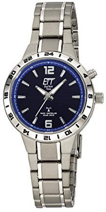 ETT Eco Tech Time Funk Solar Damen Uhr Analog mit Titan Armband ELT-11447-31M