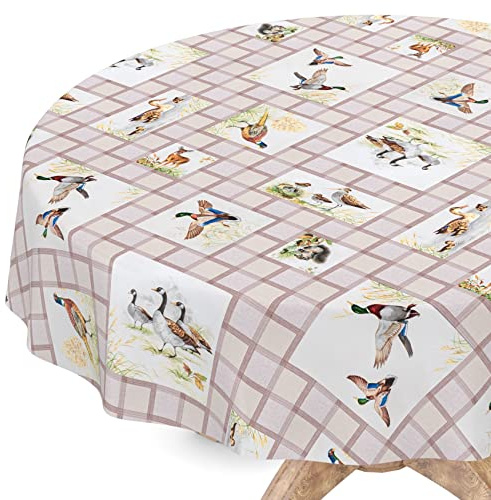 Tischdecke abwaschbar Wachstuch Wachstuchtischdecke Rund 140cm Schnittkante Jagd Motiv Gartentischdecke Wachstuch