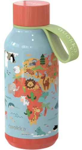 Quokka KIDS SOLID MAP OF LIFE | TERMO BOTTIGLIA CON GANCIO IN ACCIAIO INOX 330 ML