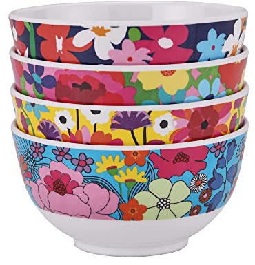 French Bull Mini cuencos de melamina, juego de 4 piezas, 10 onzas líquidas, tazón pequeño para servir, condimentos, salsa, postre, helado, a prueba de roturas, sin BPA, 4.5 x 2.36 pulgadas, jardín