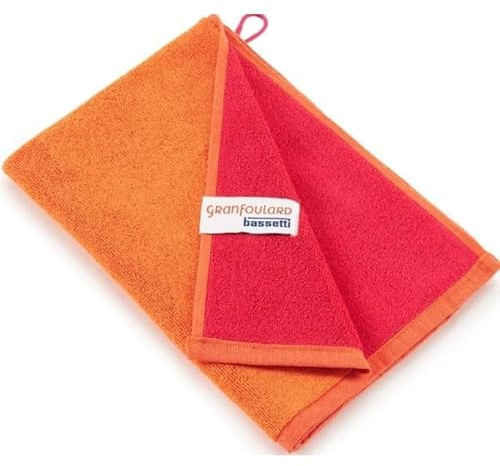Bassetti New Shades gästhandduk av 100% bomull i färgen Mandarine O2, mått: 40 x 60 cm – 9327874