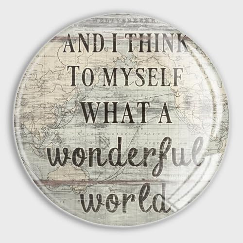 luckluccy And I Think to Myself What A Wonderful World Magnets Refrigerator Glass Small Magnets Vintage Map Magnets For Fridge Quotes Saying Magnets for Locker Magnets for Whiteboard 4 Pieces