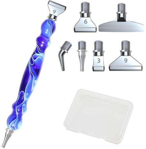 DOTBUY-SHOP 5D Kit de Peinture Diamant,Accessoires et Outils d'art Diamantés,Stylos d'art Diamantés avec Stylet Diamond et Plusieurs en-Têtes de Remplacement (Violet)