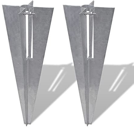 Bulliing Fence Post Spikes 2 pcs Steel,Fence Post Support Bolt Down Garden Holder Like Metpost Bolt Grip