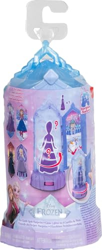 Mattel Disney Frozen Surprise - Muñecas pequeñas y Juegos de Mini Castillo con revelación de muñecas giratorias, Sorpresa giratoria de Castillo de Hielo de películas (los Estilos Pueden Variar)