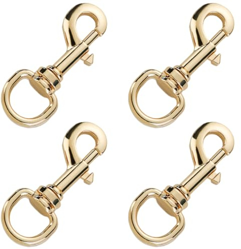 NJCXOLA 4 Stück Karabinerhaken mit Blattfeder, Haken mit Drehgelenk, 55 * 15mm Bolzenkarabiner Bolzen-Karabiner für Hundehalsband, für Paracord Hunde-Leine, Schnapp-Karabiner Drehkopf