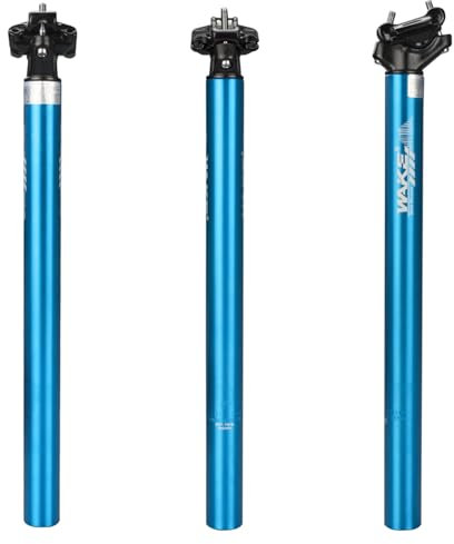Wake Fahrrad Sattelstütze 27,2mm, 30,9mm 31,6 mm Aluminiumlegierung Fahrrad Sattelstange 400mm für E-Bike, MTB, Downhill, Trekking Citybike (Blau, 27,2mm)