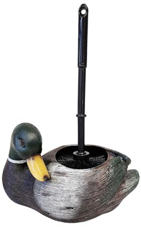 De Leon Collections Dekorativer WC-Bürstenhalter für Badezimmer, 14 x 24 cm, Polyresin, Ente