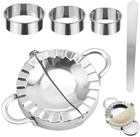 3 Stück Ravioli Maker, Edelstahl Dumpling Maker, Ravioli Former, Pelmeni Form mit Ravioli Ausstecher und Löffel, Teigtaschenformer für Dumpling Ravioli Machen