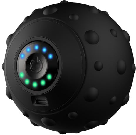 Fiorky Balle de Massage électrique Point de Déclenchement Balle de Fascia Balle de Massage par Vibration Rechargeable par USB Balle d'entraînement des Doigts à 5 Vitesses Ergonomique pour So