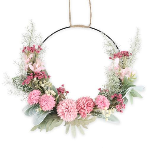 OCCOUMR Künstlicher Türkranz, 41cm Blumenkranz mit Orchideen für Haustür, Wand & Garten Ganzjährige Deko für Hochzeit, Festival, Terrasse und Mehr
