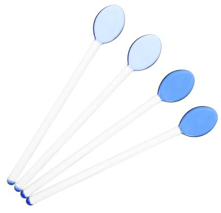GRIRIW 4pezzi Cucchiaio Trasparente Per Dessert Cucchiai Lunghi e Multifunzionali Per Bar e Ristoranti Manico Ergonomico e Testa Arrotondata Per Mischiare e Mescolare Con Facilità