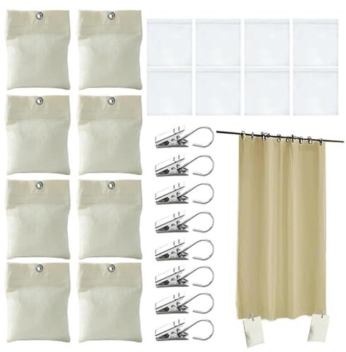 Zeyaoaea 8 Pack Outdoor Curtain Weights, Heavy Duty Bottom Pergola Drapery Weighted Bags | Drapery Weights Bottom Patio Curtain Weights Bags Holder Clip For Pergola Drapes Cabana Gazebo Garden