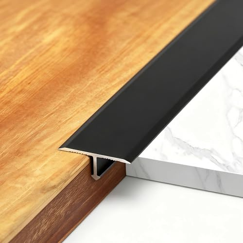 Marsred 3 Stück T-Profil Aluminium,900 x 20mm Übergangsprofil Bodenleisten Abdeckleisten für Türschwellen und Verbindungsböden von Laminatdielenfliesen (Schwarze)