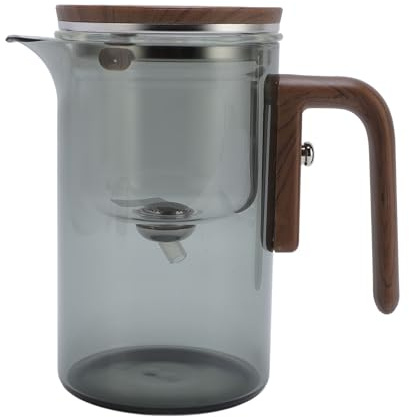 Sorandy Sorandy Magnetic Glass Teapot, 600ml Water Separation Glass Teapot with Wooden Handle, Borosilicate Infuser Pot with Strainer for Loose Leaf, Press Control Tea Pot