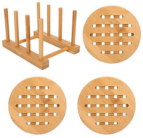 Nikou Mostino di isolamento termico della griglia del piatto della ciotola multifunzionale per la ciotola per l'utensile da cucina (Piccola piattaforma di isolamento termico rotonda)