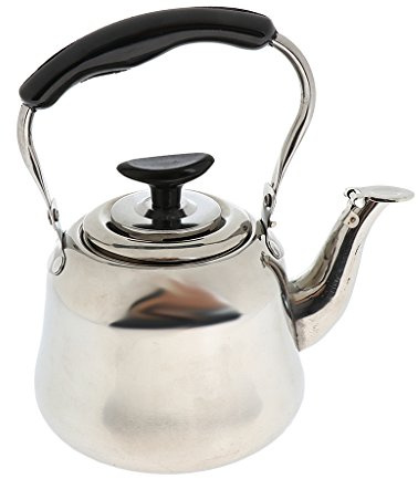 Bouilloire sifflante en acier inoxydable pour le camping, la cuisine, le thé, le café, l'eau 1 l
