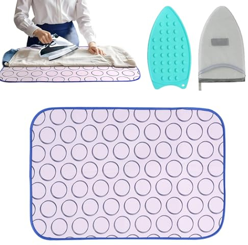 Tavoletta Da Stiro - Base da Stiro per Tavolo,Cucita Coperta Portatile per Lavaggio Asciugatura Abbigliamento