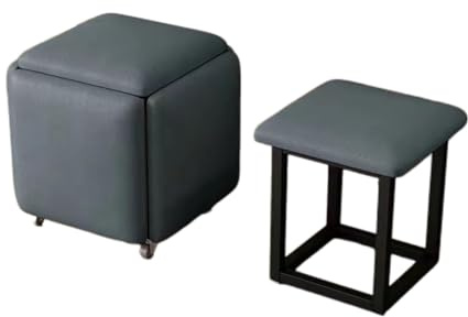 Generico Sgabello da divano 5 in 1, sgabelli combinati con ruote, sedia a cubo quadrata, salvaspazio, for camera da letto, soggiorno, sala da pranzo (35 x 35 cm)(Color 3,45x45cm)