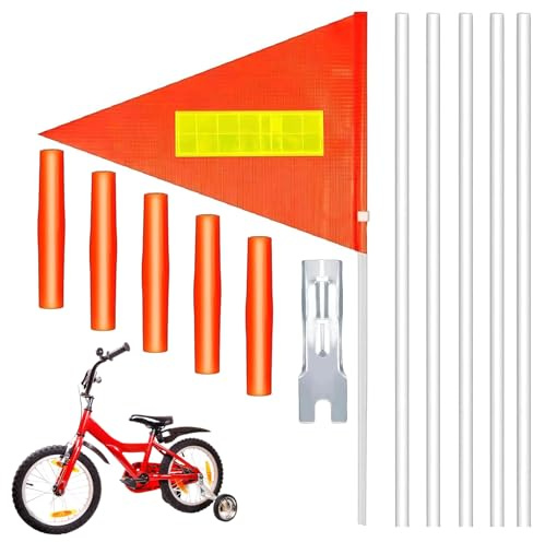 Fahne Fahrradanhänger,Sicherheitswimpel,Fahrradwimpel Verstellbare,Fahrrad Wimpel,Fahrradfahne,Fahrradwimpel Set,Roller Fahrrad Wimpel Fahne,Reflektierende Fahrradflagge,Für Outdoor-Fahren,30x30x20cm