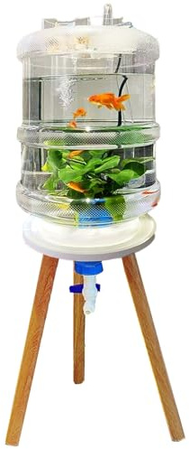 Aquarium Complet, Aquarium Plastique 20l - Conception De Valve De Vidange Inférieure, Facile à Changer D'eau Et à Nettoyer, Avec Support, Seau D'aquarium, Robinet, Pompe(Size:Aquariums et accessoires)