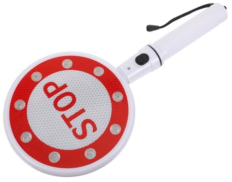 FIXOSHEE Panneau de Portatif à LED Double Face Go/Stop Indicateur de Trafic Routier à Piles Lumineux et Résistant aux Intempéries pour Gestion de Circulation et Sécurité Routière