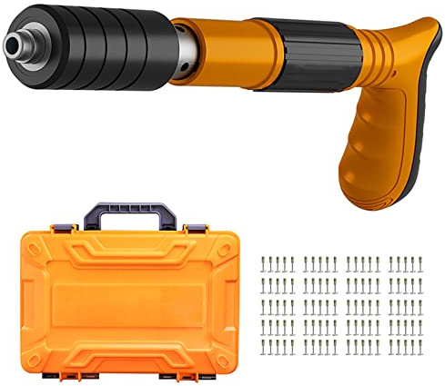 Rivet Tool with Nails and Case - Steel Rivet Gun for Concrete Wall Anchoring and Metalworking, Ideal for Home Decoration and Fastening