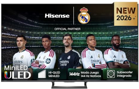 Hisense 75E8S - MiniLED Smart TV 75 Pulgadas, Hi-QLED MiniLED, Modo Juego 144 Hz Nativos, Subwoofer Integrado, Hi-View AI Engine, Total HDR Solution, Filmmaker Mode, Control por Manos Libres