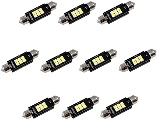 LED 12V Soffitten 43 mm weiß Innenraum PKW Auto Ersatz Beleuchtung warmweiß kaltweiß weiß (kaltweiß, 10 Stück)