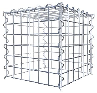 GABIONA Cesta para piedra (rectangular, malla de 5 x 5 cm, profundidad de 30 cm, cesta de cultivo tipo 3, cierre de espiral, galvanizada (30 x 30 x 30 cm)