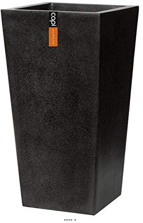 Artificielles.com - Bac en Pures Fibres Baya Ext. carré évasé L 51 x 51 x H120 cm Noir - dimhaut: H 120 cm - Couleur: Noir