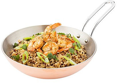 Restaurantware-6.5 Inch Mini Skillet, 1 Curved Cooking Skillet - Stain Resistant, With Handle, Copper Stainless Steel Frying Pan, Dishwasher Safe, For Meals Or Desserts
