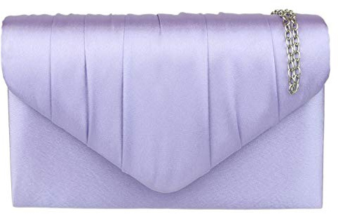 Girly Handbags Womens Satin Pleated Clutch Bag