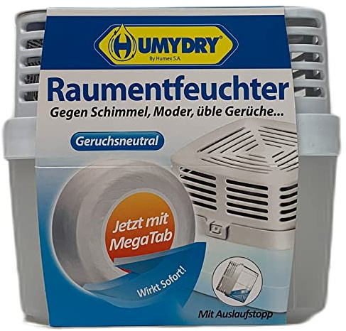 HUMYDRY Raum-Entfeuchter mit Mega Tab 500 g Neutral gegen Schimmel