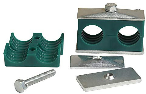 Hydraulische Rohrschelle 2 Stück Kunststoff-Rohrschellen Doppel-/Doppel-Standard-Metrische Schlauchschellen für Rohre mit 20 mm Außendurchmesser