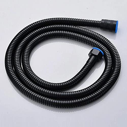 Edelstahl Flexibler Duschschlauch Schwarze Farbe 1M 1,5M 2M Rohr Doppelschloss mit Schläuchen Badezimmerzubehör-1M